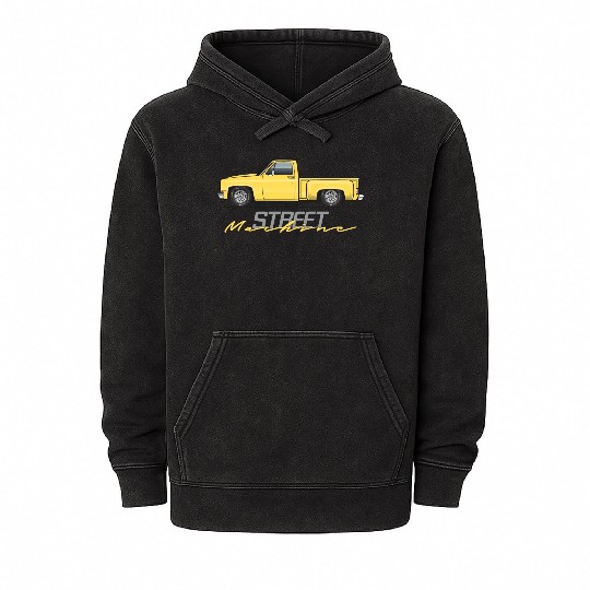 Street Machine Yellow Mineral Wash Hoodies