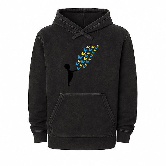 peace for europe ukraine war solidarity butterfly Mineral Wash Hoodies
