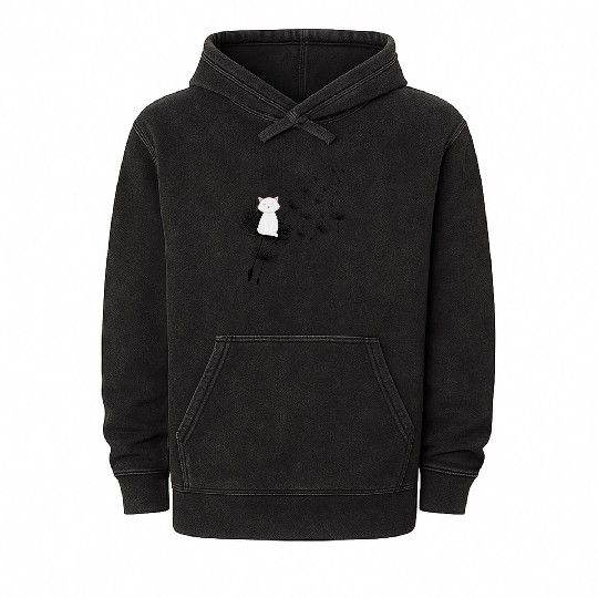 Novelty Feline Dandelions Fur Parent Furry Pets Mineral Wash Hoodies