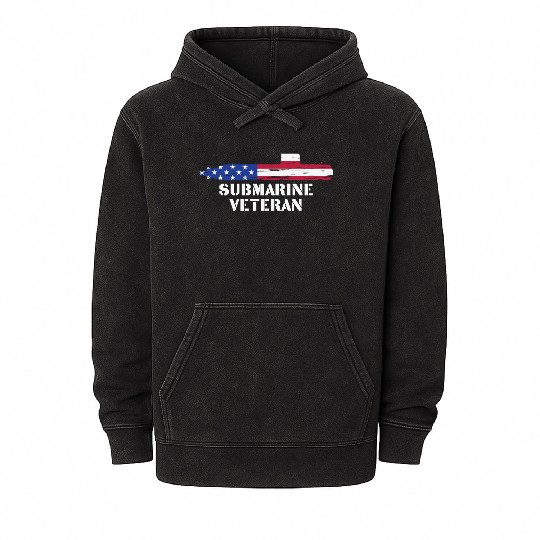 Submarine Veteran Submariner US Military Mineral Wash Hoodies