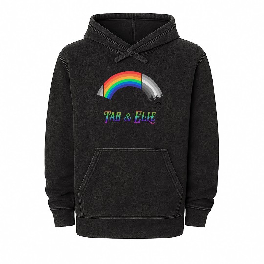 Heartstopper Rainbow LBGTQIA+ Tao and Elle Mineral Wash Hoodies