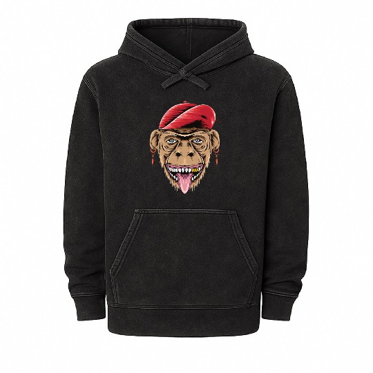 happy monkey head for Mineral Wash Hoodies