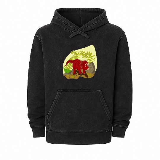 Triceratops horridus Mineral Wash Hoodies