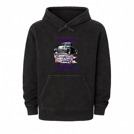 V8 Truck Driver under American Flag Mineral Wash Hoodies