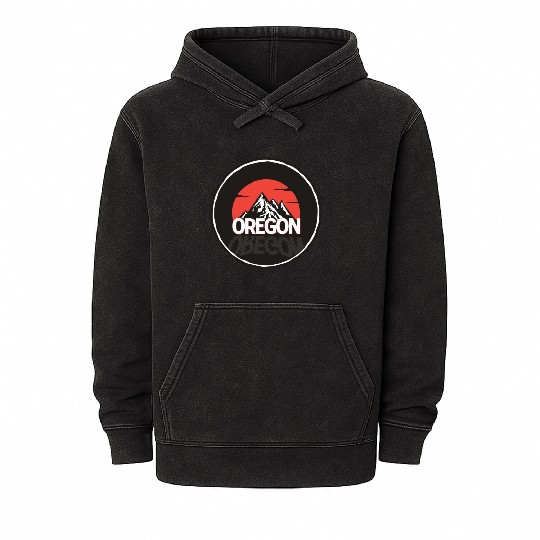 Oregon - Mountains & Sunrise Mineral Wash Hoodies