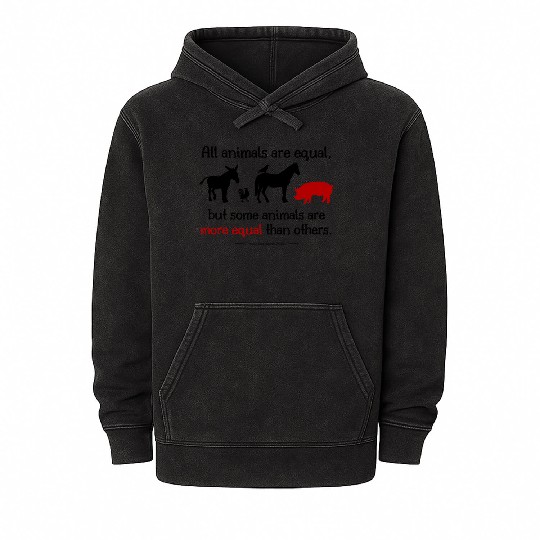 all animals are equal classic Mineral Wash Hoodies