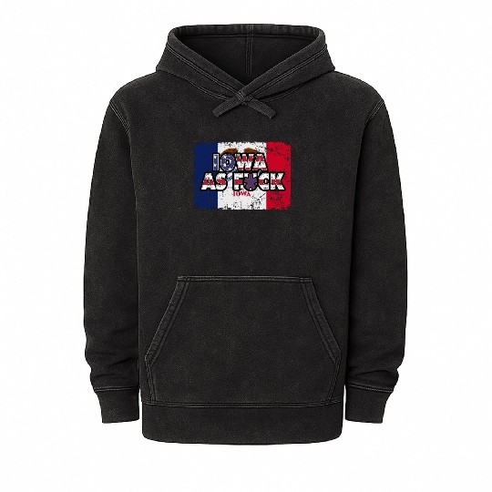 America US Flag State Flag Iowa Mineral Wash Hoodies