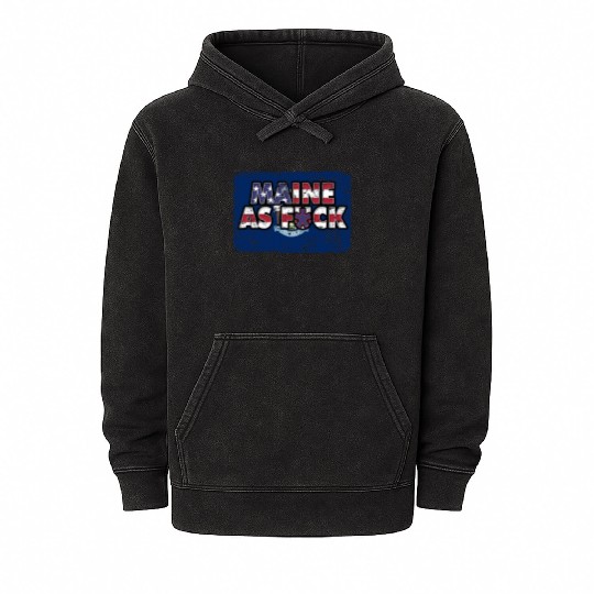 America US Flag State Flag Maine Mineral Wash Hoodies