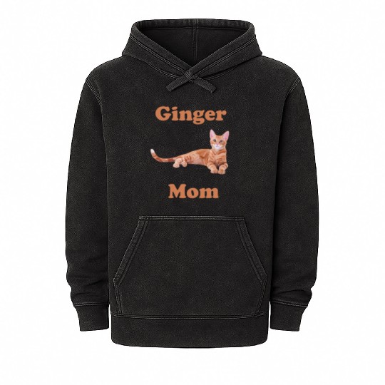 Ginger Cat Mom Mineral Wash Hoodies