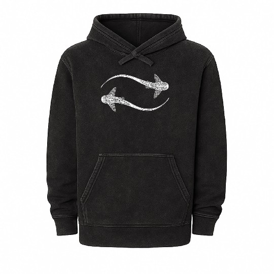 Elegant Vintage Circling Leopard Sharks Mineral Wash Hoodies