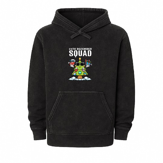 25th December Squad Sock Christmas Tree Gift Mineral Wash Hoodies