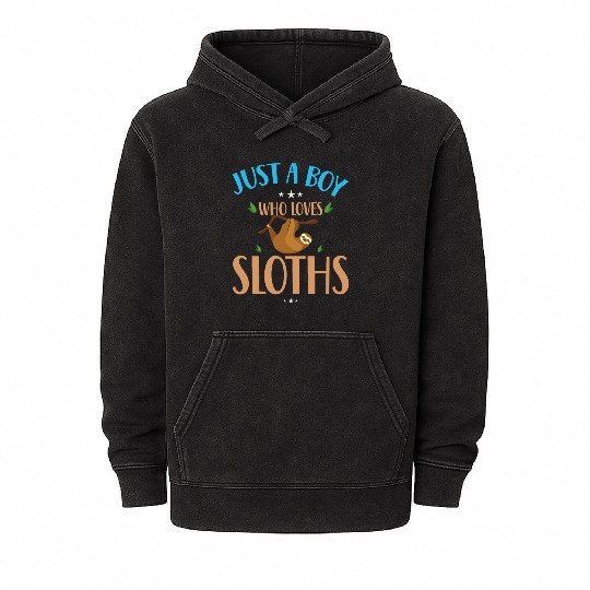 Sloth Sloths, Boy, Trees Mineral Wash Hoodies