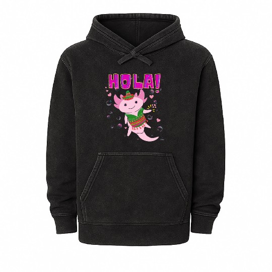 Hola Cute Axolotl - 6 Mineral Wash Hoodies