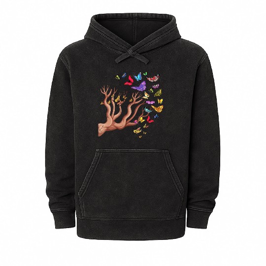 Monarch Butterflies Nature Butterfly Mineral Wash Hoodies
