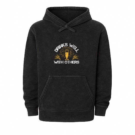 Drinks well with others Mineral Wash Hoodies