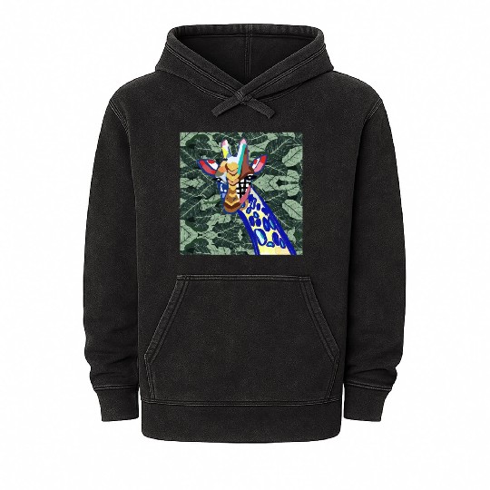 The blue giraffe Mineral Wash Hoodies