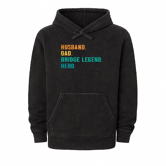 Card Game Bridge Quote for a Bridge Husband Mineral Wash Hoodies