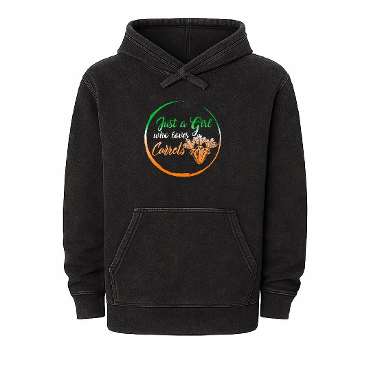 Carrot Vegetable Mineral Wash Hoodies, Just A Girl Who Loves
