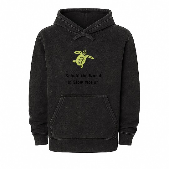Green Sea Turtle Behold the World in Slow Motion Mineral Wash Hoodies