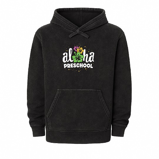 Aloha Preschool Pre-K Teacher First Day Back to Mineral Wash Hoodies