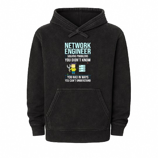 Network Engineer Director Computer Engineering Mineral Wash Hoodies