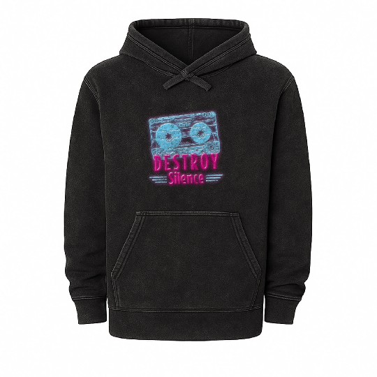 Retro Disco Nerd Old School Mineral Wash Hoodies