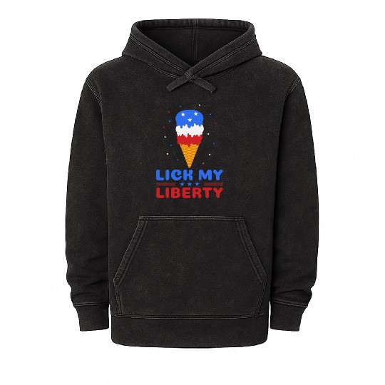 Lick my Liberty 4th of July Ice Cream Mineral Wash Hoodies