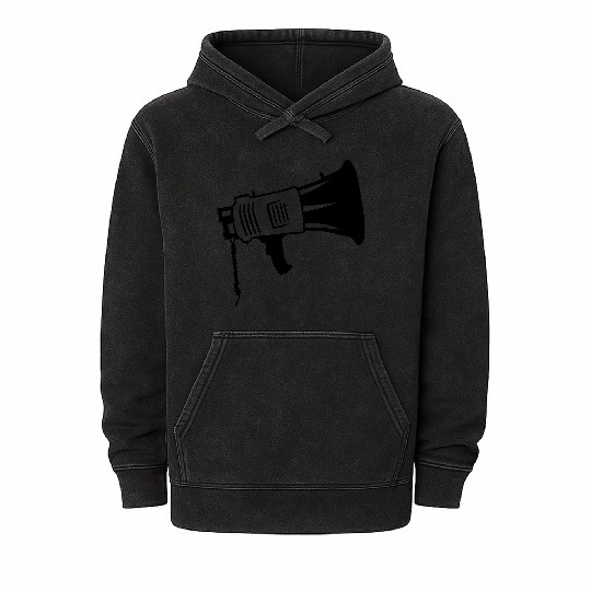 Megaphone propaganda icon loudspeaker Mineral Wash Hoodies