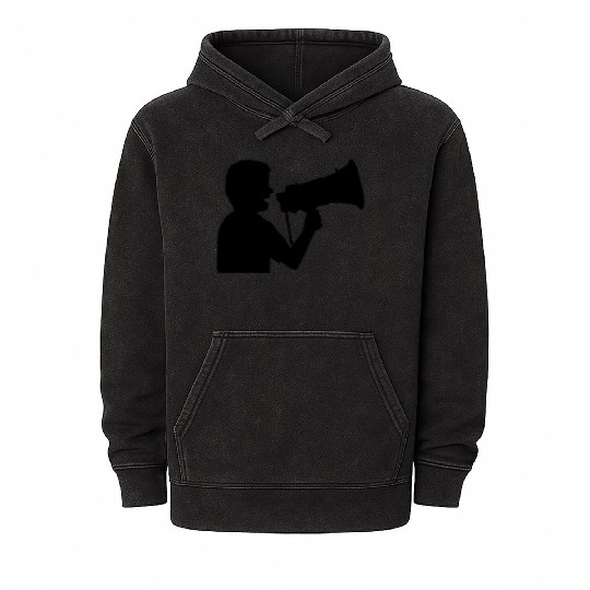 megaphone propaganda man angry Mineral Wash Hoodies