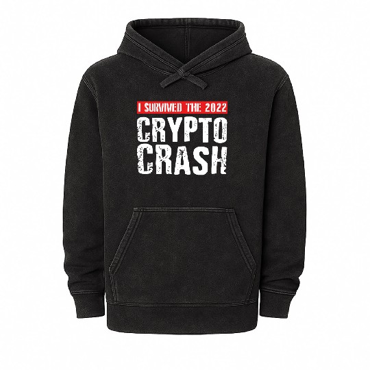 I SURVIVED THE 2022 CRYPTO CRASH RETRO Mineral Wash Hoodies