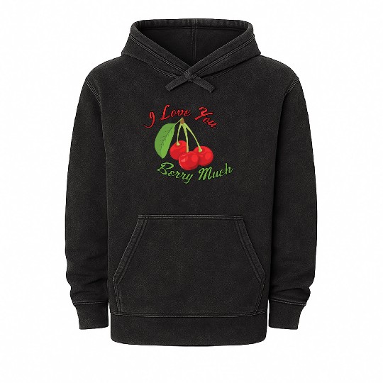I Love You BERRY Much Mineral Wash Hoodies
