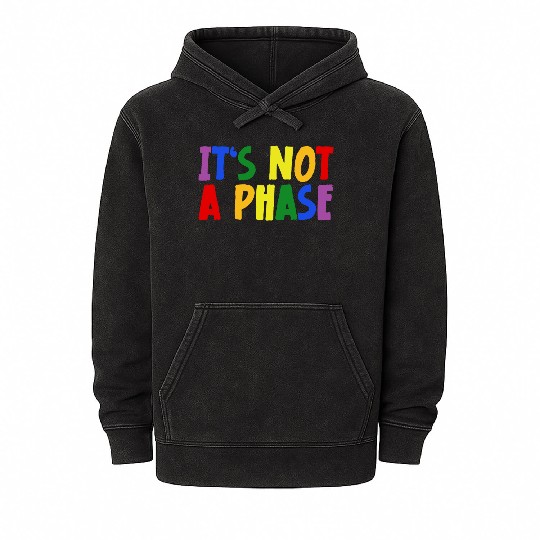 LGBTQIA+ Rainbow Flag Gay Pride It's Not A Phase Mineral Wash Hoodies