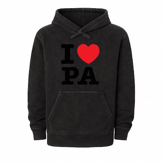 I LOVE PA, I Love Pennsylvania Mineral Wash Hoodies