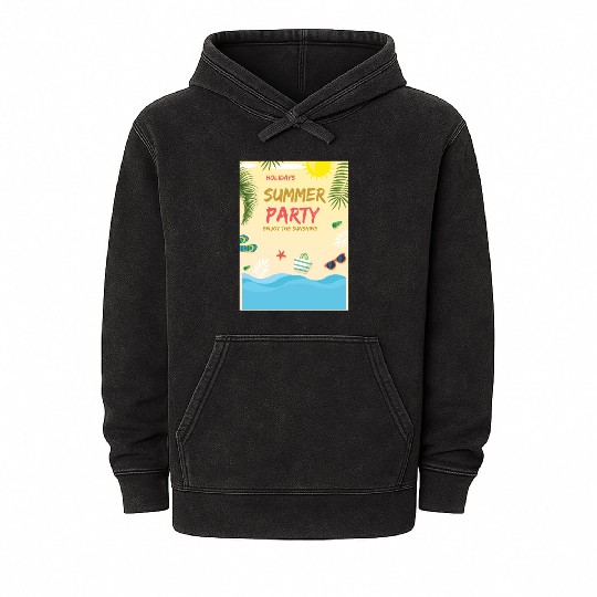 Summer party Mineral Wash Hoodies