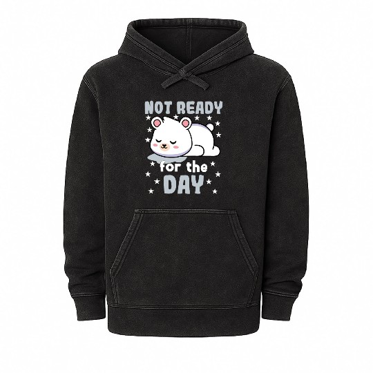 Polar Bear Polar Bear Not Ready For The Day Mineral Wash Hoodies