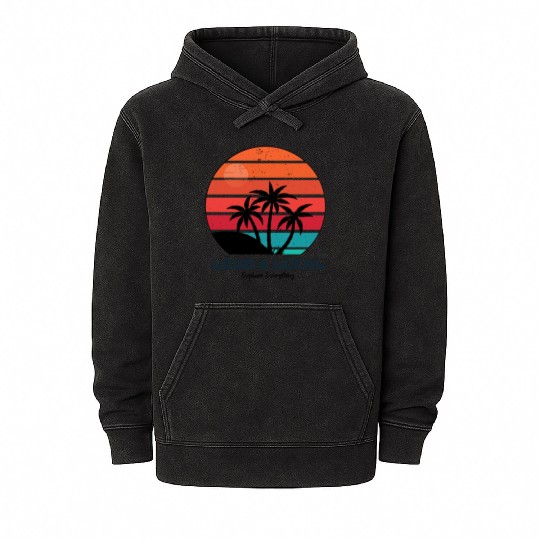 Loud & Local Sunset Beach Summer Designs Mineral Wash Hoodies