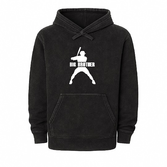 Baseball Big Brother Son Baseball Mineral Wash Hoodies