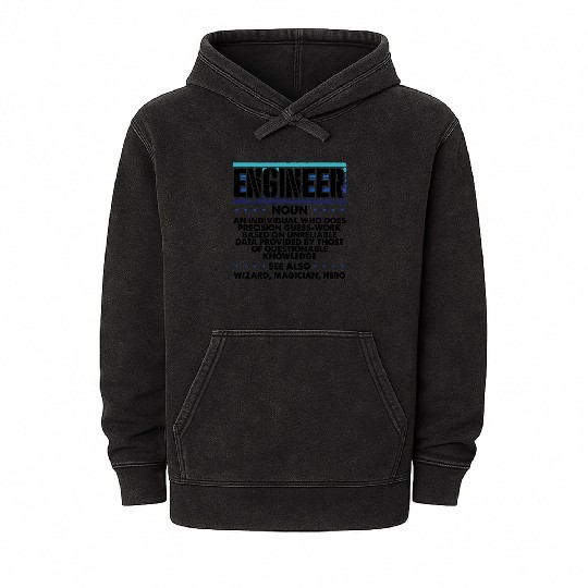 Engineer Gifts Precision Guesswork Wizard Mineral Wash Hoodies