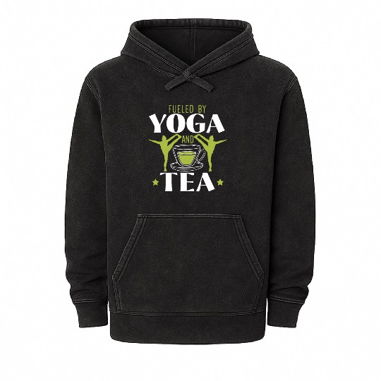Fueled By Yoga And Mineral Wash Hoodies Exercise Meditate Yoga