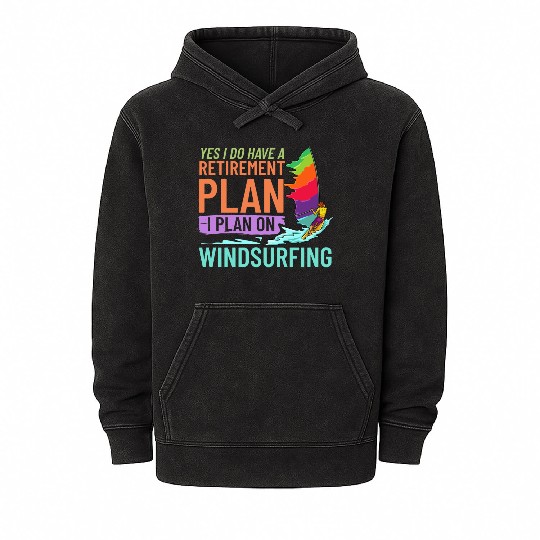 Windsurfing Board Sail Paddle Windsurfer Mineral Wash Hoodies