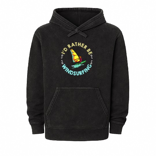 Windsurfing Board Sail Paddle Windsurfer Mineral Wash Hoodies