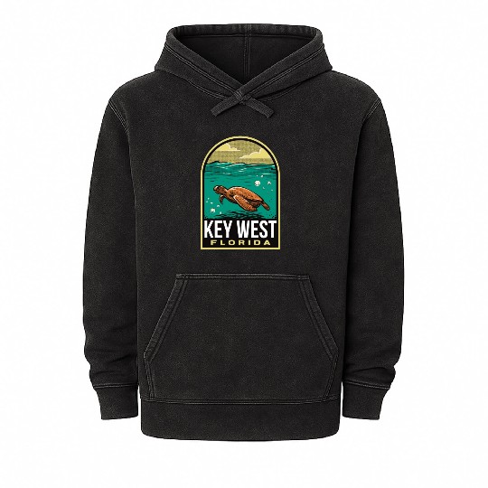 Key West Vintage Sea Turtle Mineral Wash Hoodies