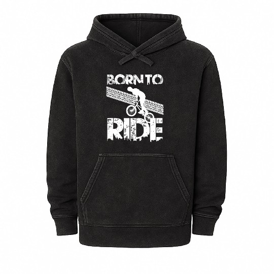 born to ride born to ride bmx race bike Mineral Wash Hoodies