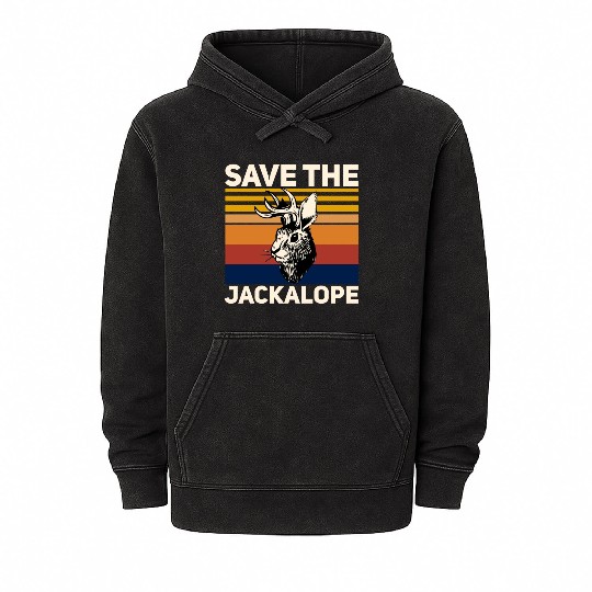 Save The Jackalope , Vintage Retro Camping Lover Mineral Wash Hoodies