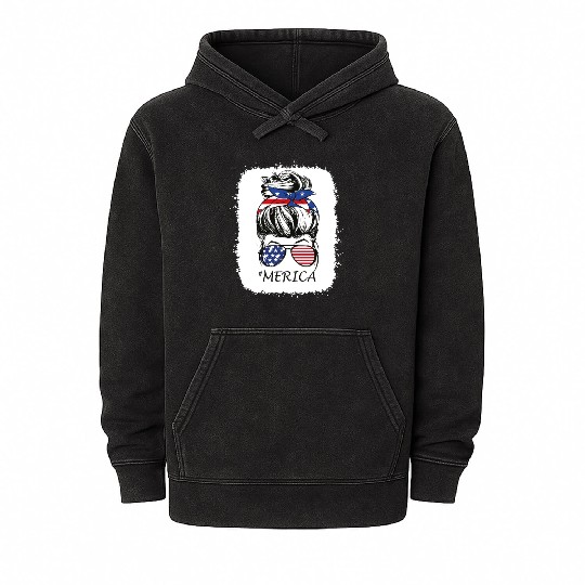4th of July Merica Mineral Wash Hoodies USA American Pride
