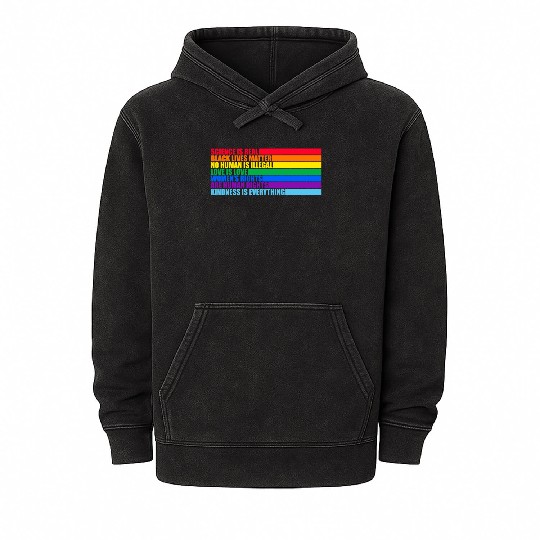 Science Is Real Black Lives Matter Love Is Love Mineral Wash Hoodies