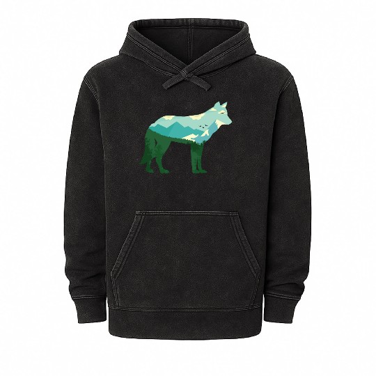 Mountain Wolf Mineral Wash Hoodies