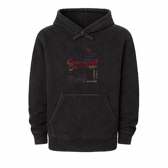 Freedom Of Speech - Wordcloud Mineral Wash Hoodies