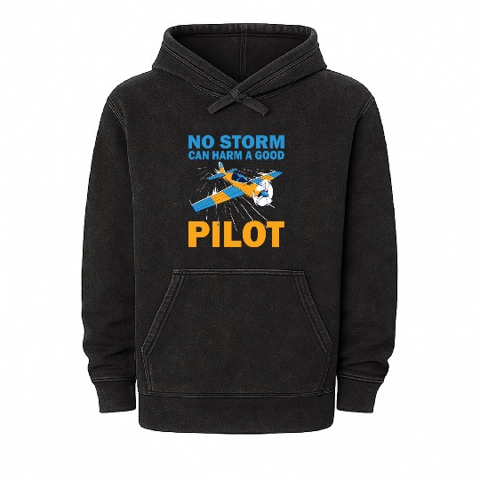 Pilot no storm can harm airplane aviation aircraft Mineral Wash Hoodies