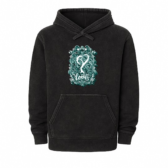 Love - Elf Tree (Heart Version) Mineral Wash Hoodies